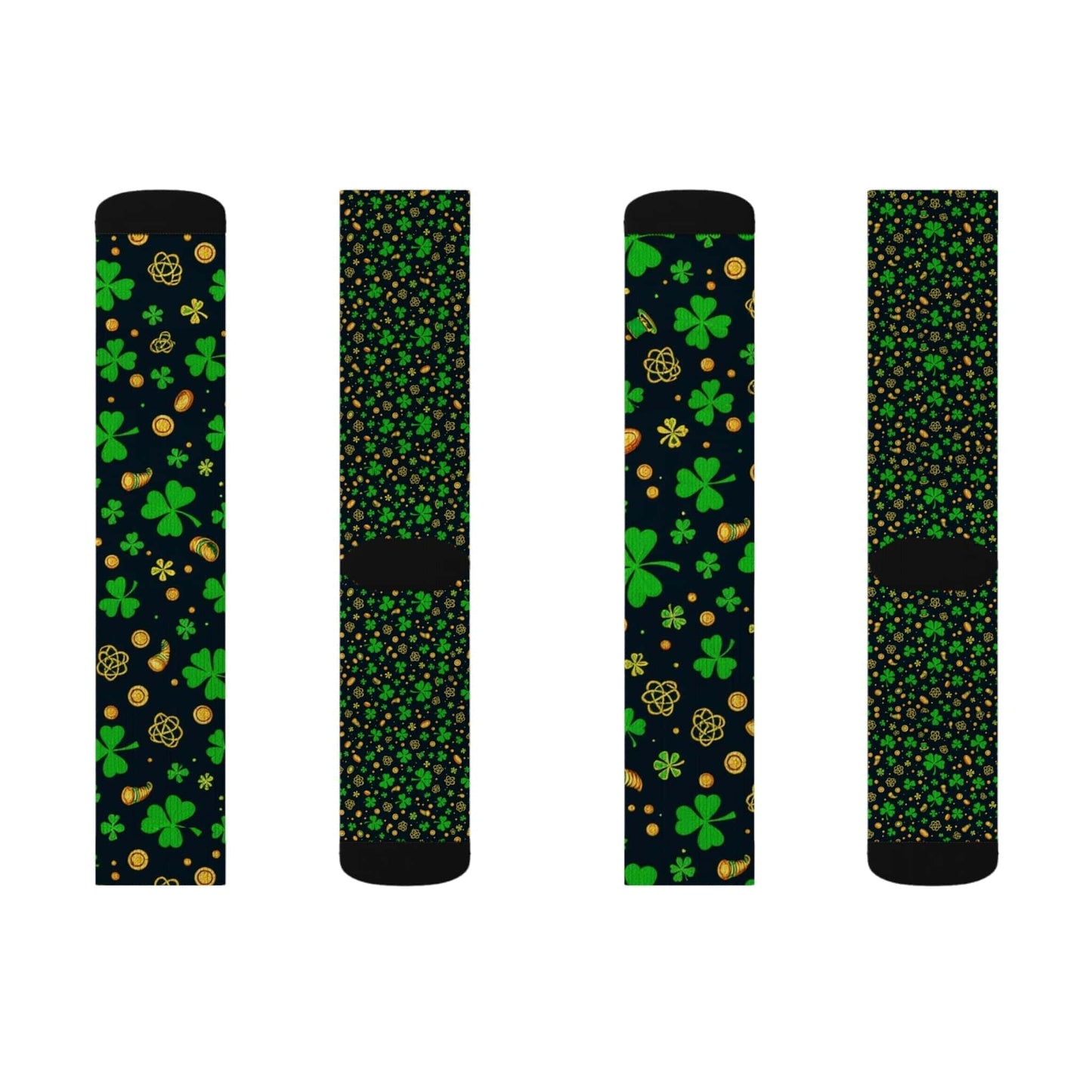 St. Patrick's Day Sublimation Socks - Lucky Shamrock Design