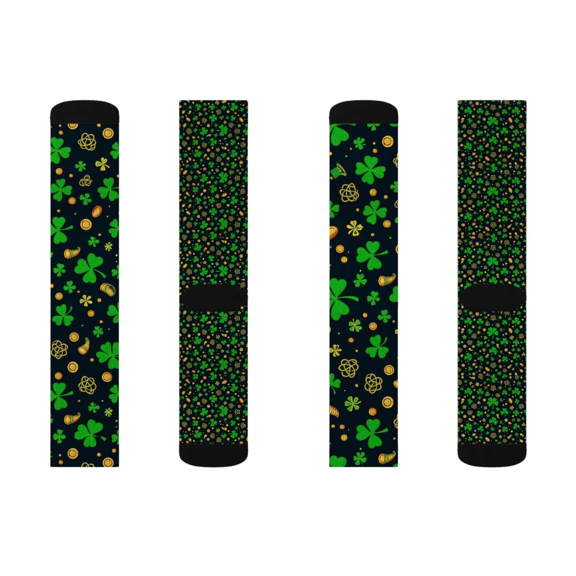St. Patrick's Day Sublimation Socks - Lucky Shamrock Design