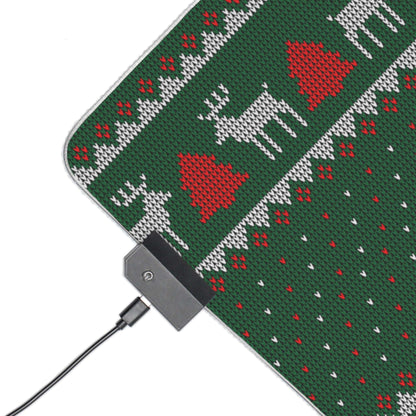 LED Gaming Mouse Pad (Christmas Sweater Print)