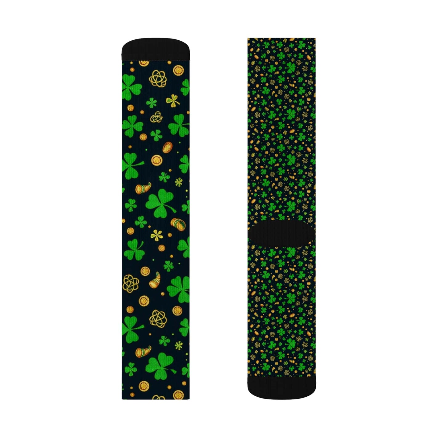 St. Patrick's Day Sublimation Socks - Lucky Shamrock Design