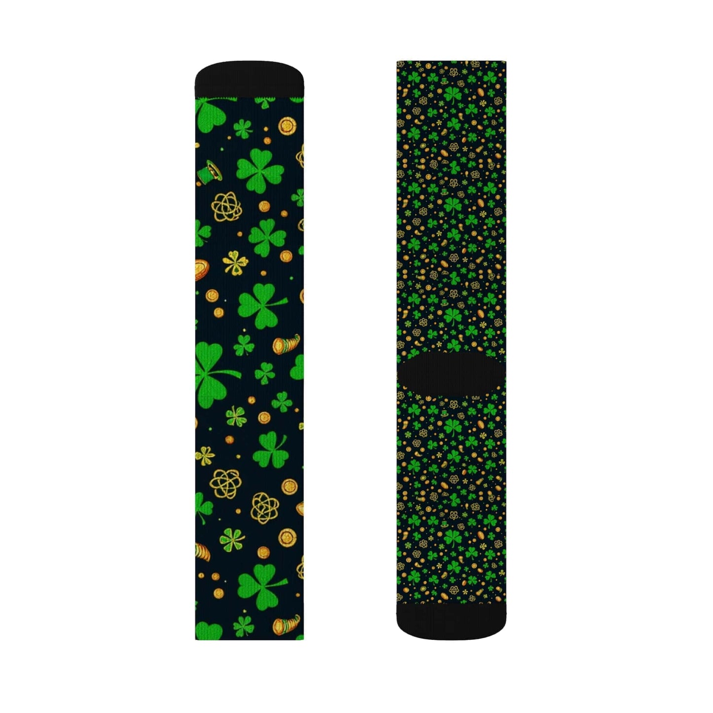 St. Patrick's Day Sublimation Socks - Lucky Shamrock Design
