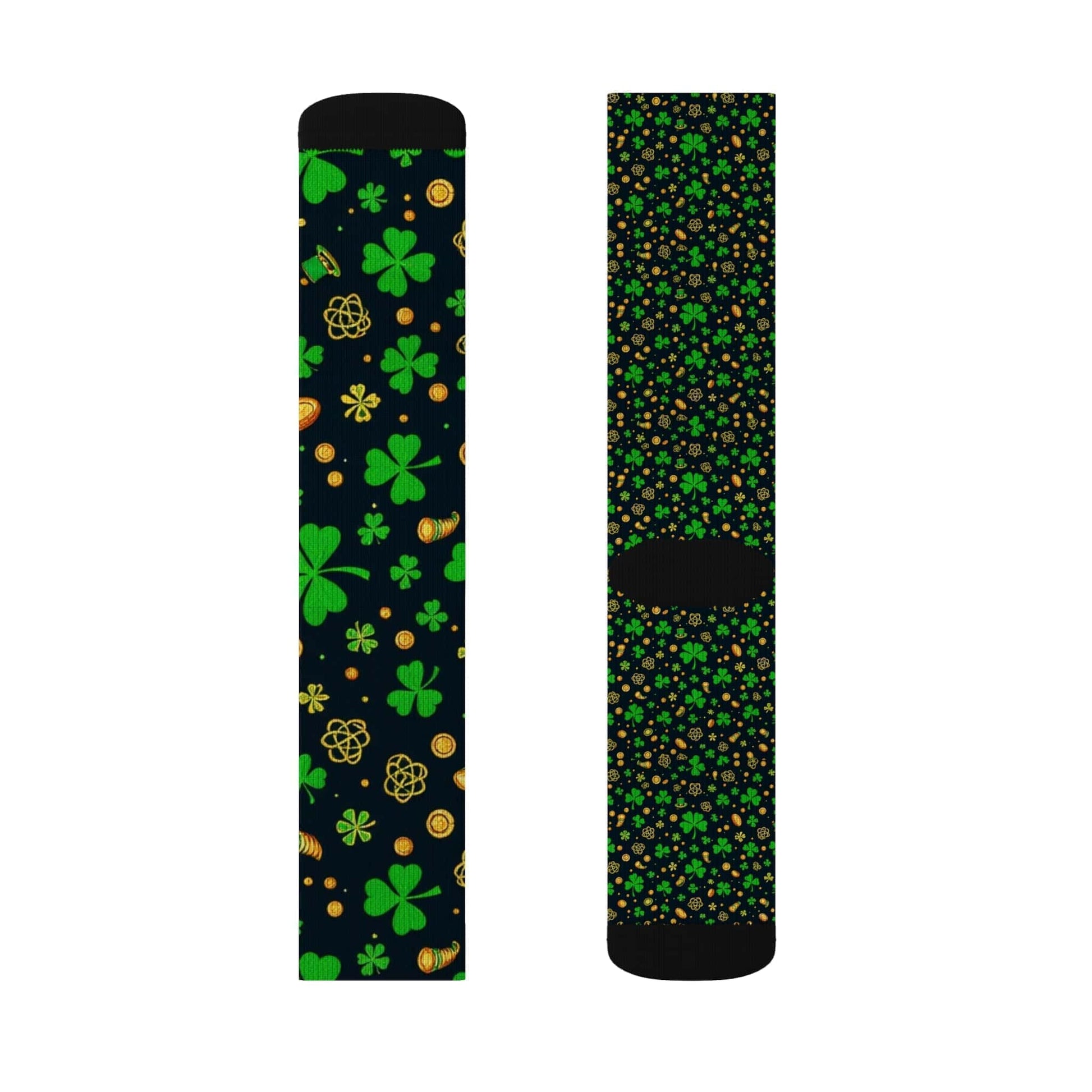 St. Patrick's Day Sublimation Socks - Lucky Shamrock Design