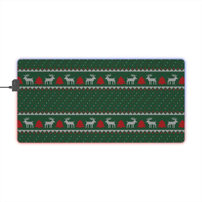 LED Gaming Mouse Pad (Christmas Sweater Print)