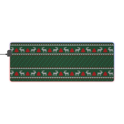 LED Gaming Mouse Pad (Christmas Sweater Print)