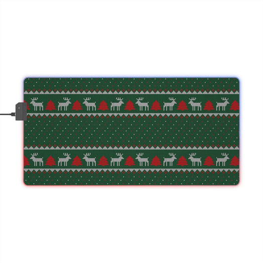 LED Gaming Mouse Pad (Christmas Sweater Print)