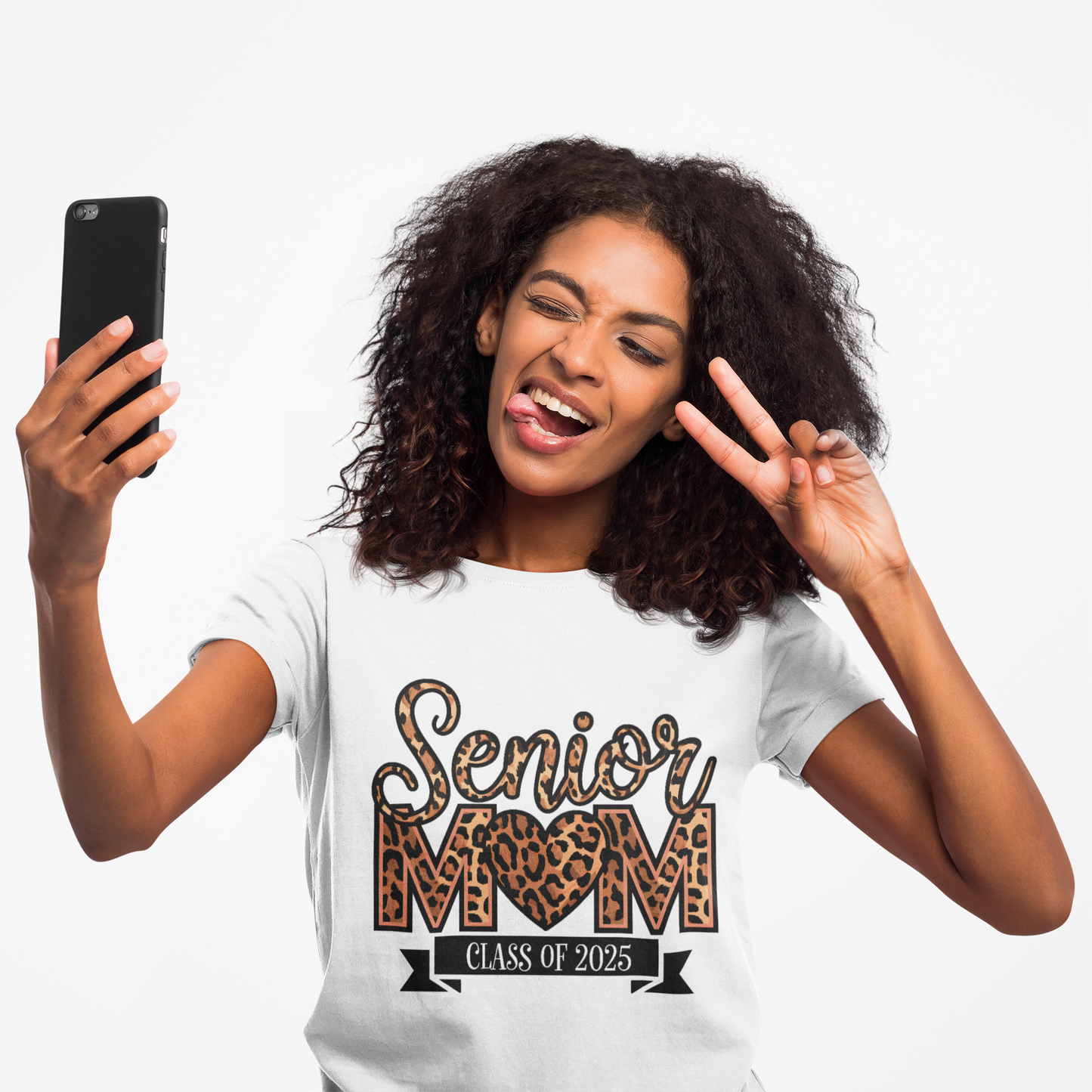 Leopard Print Senior Mom Tee - Class of 2025