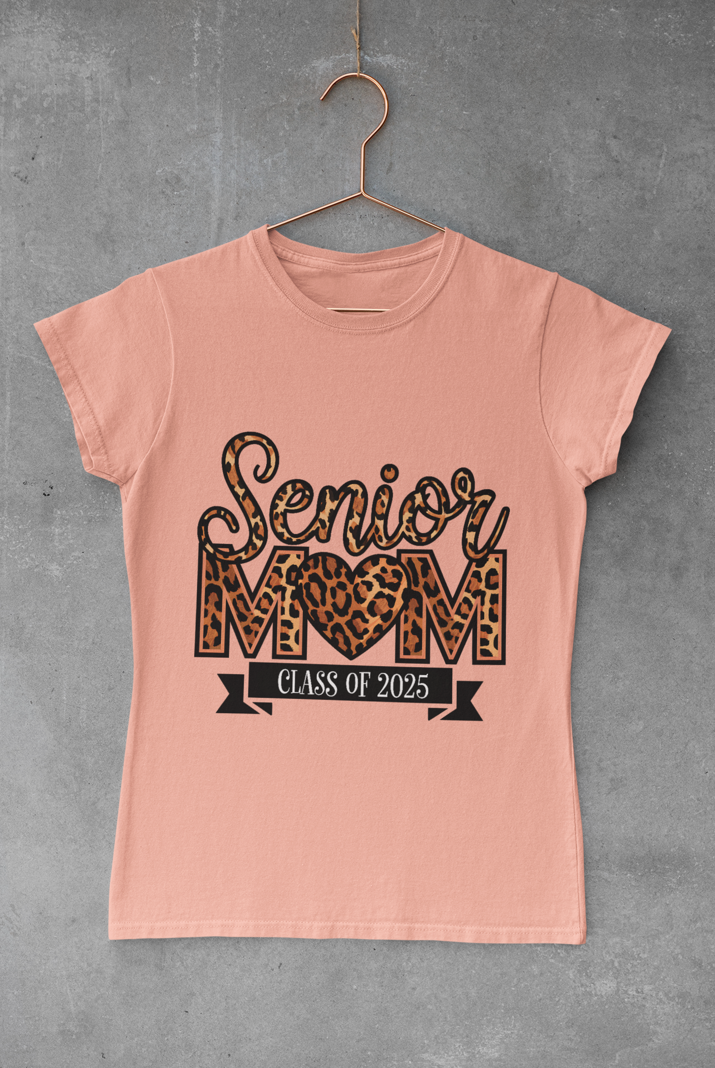 Leopard Print Senior Mom Tee - Class of 2025
