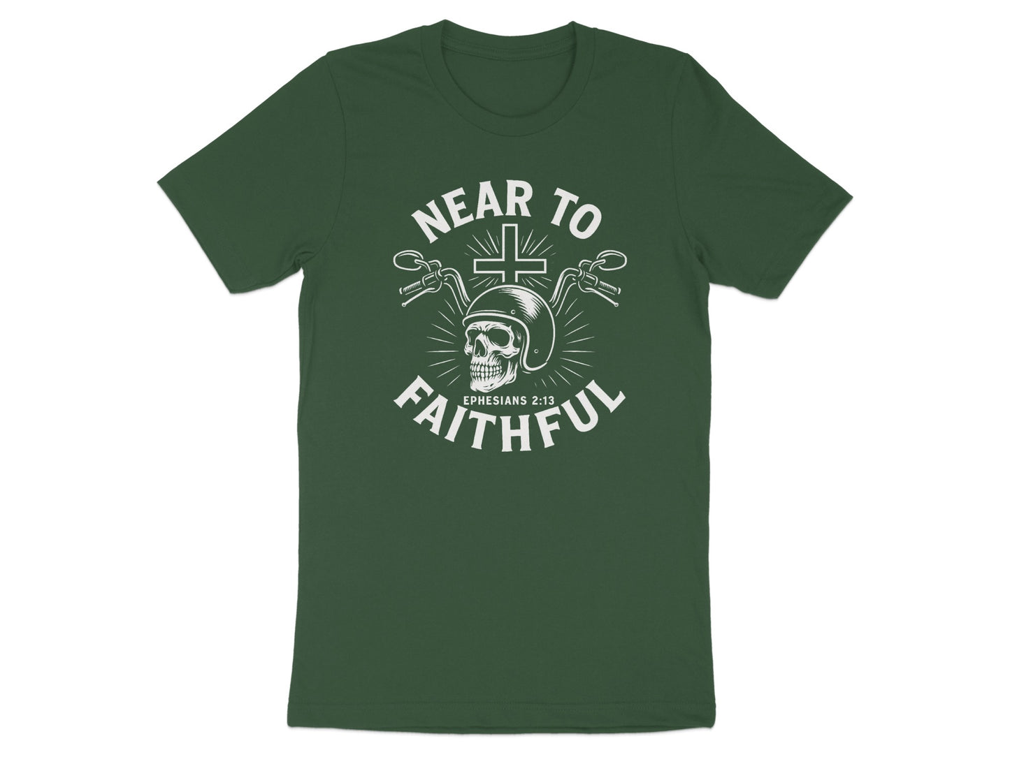 Near to Faithful Graphic Tee for Motorcycle Lovers product type