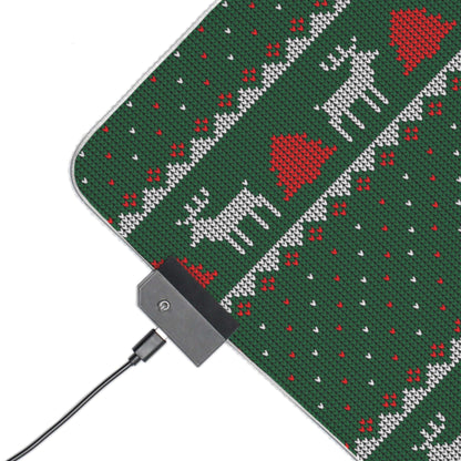 LED Gaming Mouse Pad (Christmas Sweater Print)