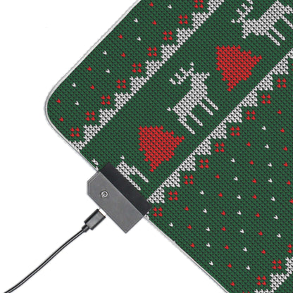 LED Gaming Mouse Pad (Christmas Sweater Print)