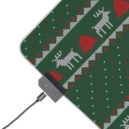 LED Gaming Mouse Pad (Christmas Sweater Print)