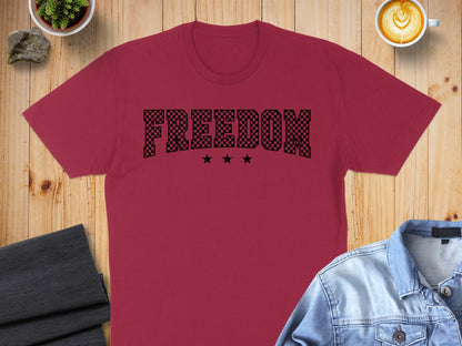 Freedom Checkered and Stars Design T-Shirt product