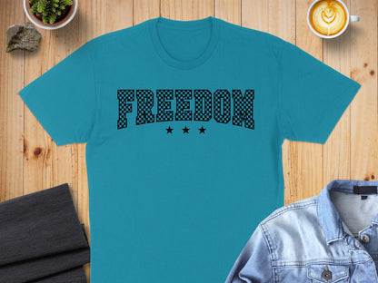 Freedom Plaid Pattern Design T-Shirt product type