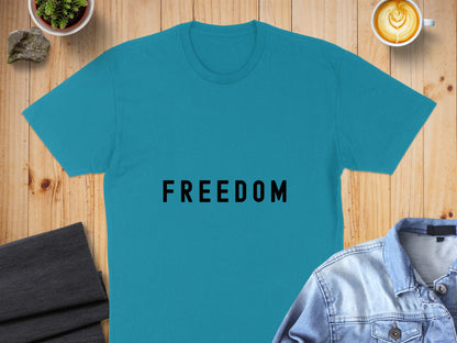 Freedom Text Print Graphic T-shirt Casual Wear product