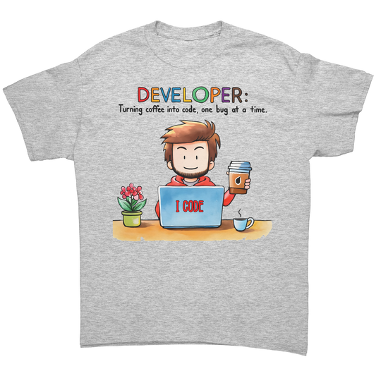 Developer - Turning Coffee into Code - Premium Unisex t-Shirt
