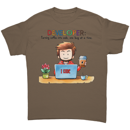 Developer - Turning Coffee into Code - Premium Unisex t-Shirt