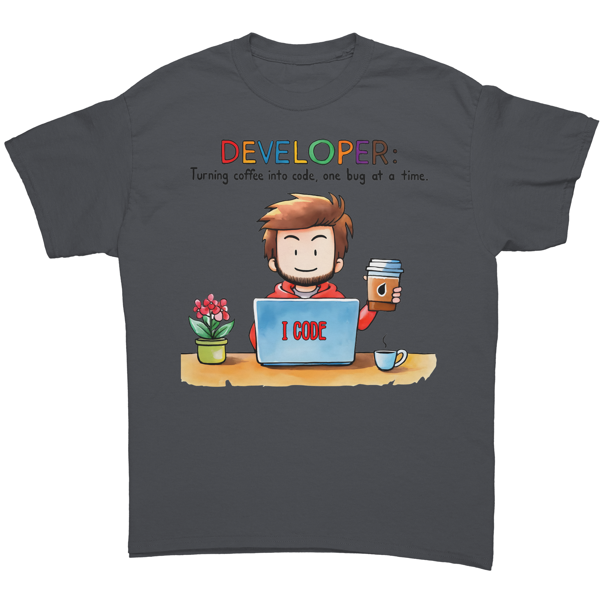 Developer - Turning Coffee into Code - Premium Unisex t-Shirt