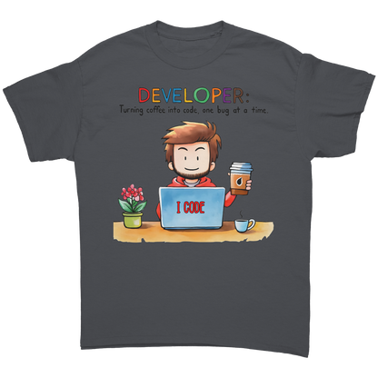 Developer - Turning Coffee into Code - Premium Unisex t-Shirt