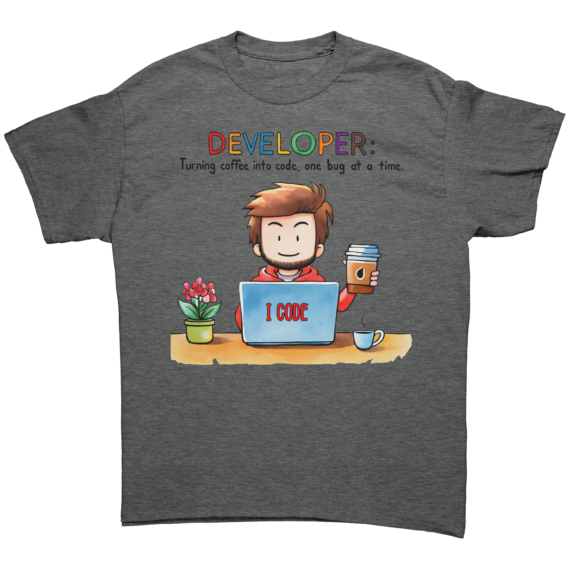 Developer - Turning Coffee into Code - Premium Unisex t-Shirt