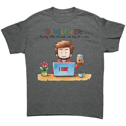 Developer - Turning Coffee into Code - Premium Unisex t-Shirt