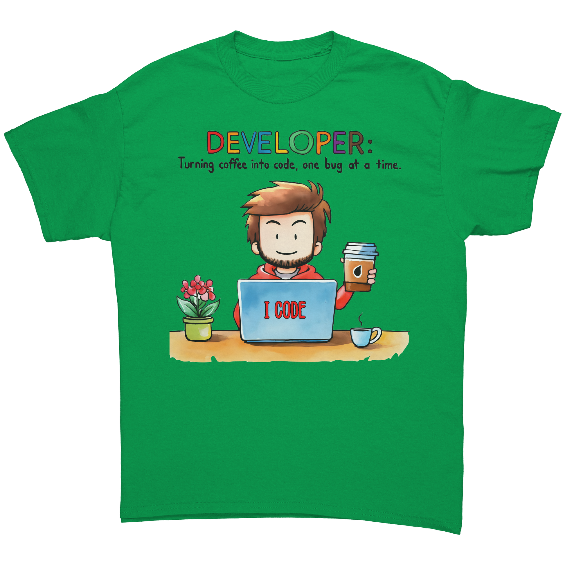 Developer - Turning Coffee into Code - Premium Unisex t-Shirt