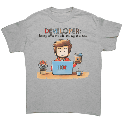 Developer - Turning Coffee into Code - Premium Unisex t-Shirt