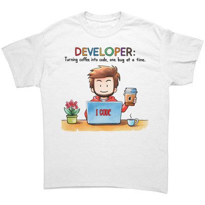 Developer - Turning Coffee into Code - Premium Unisex t-Shirt
