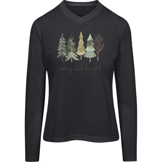 Merry and Bright | Christmas | TT11WL Team 365 Womens Zone Long Sleeve Tee