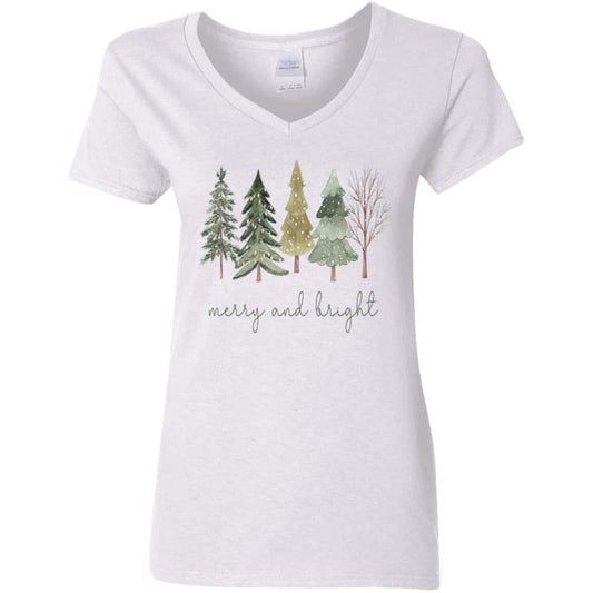 Merry and Bright | Christmas | G500VL Ladies' 5.3 oz. V-Neck T-Shirt
