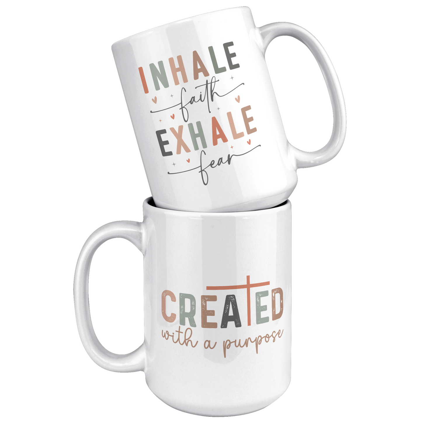 Christian - "Inhale Faith, Exhale Fear" - Coffee Mug 15oz