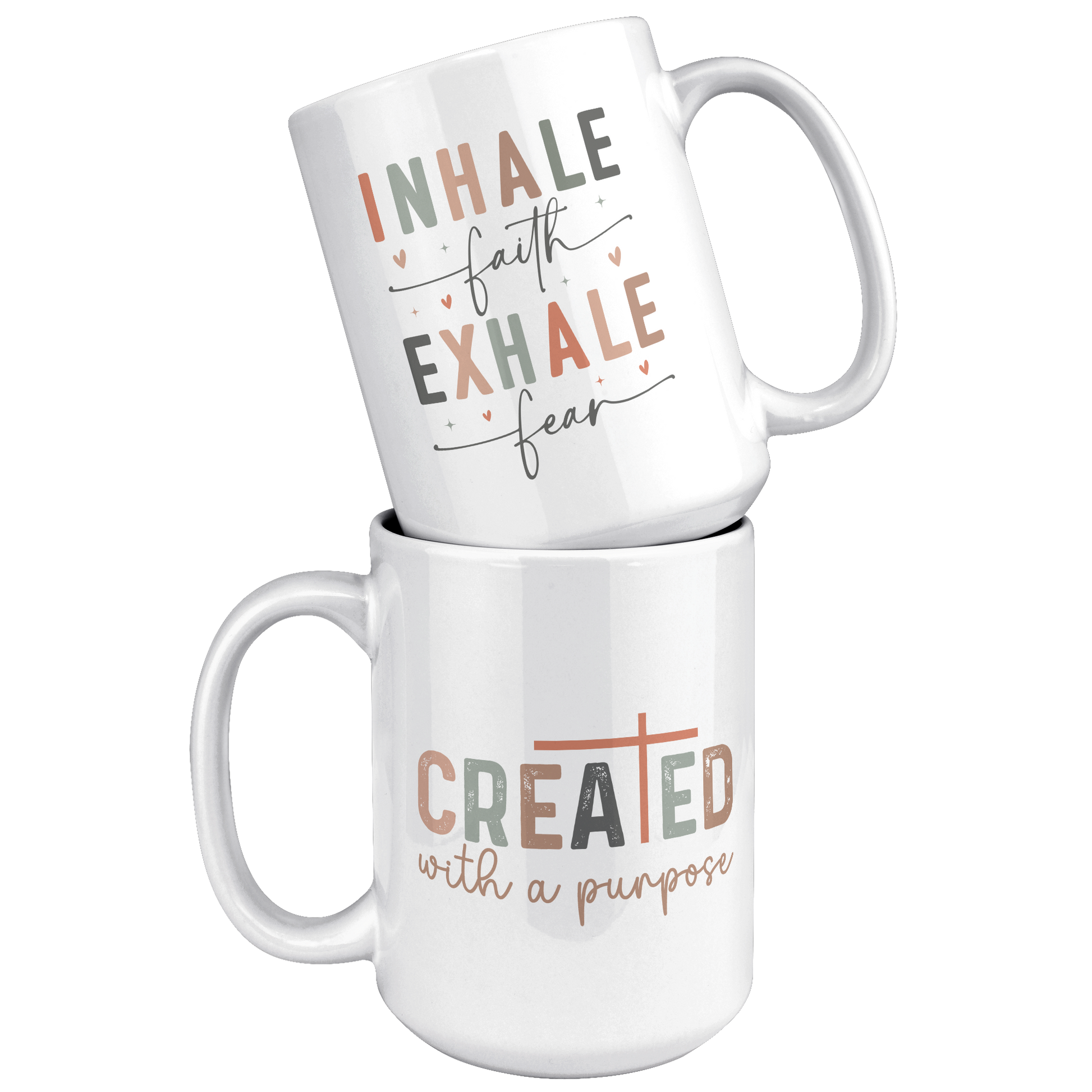 Christian - "Inhale Faith, Exhale Fear" - Coffee Mug 15oz