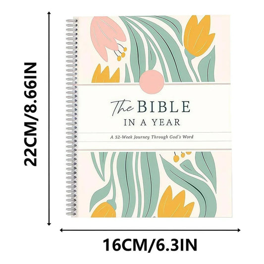 The Bible in a Year a 52-Week Study through Gods Word - Spiral Bible Study Guide 52-Week Womens Bible Study Guided Reading Plan