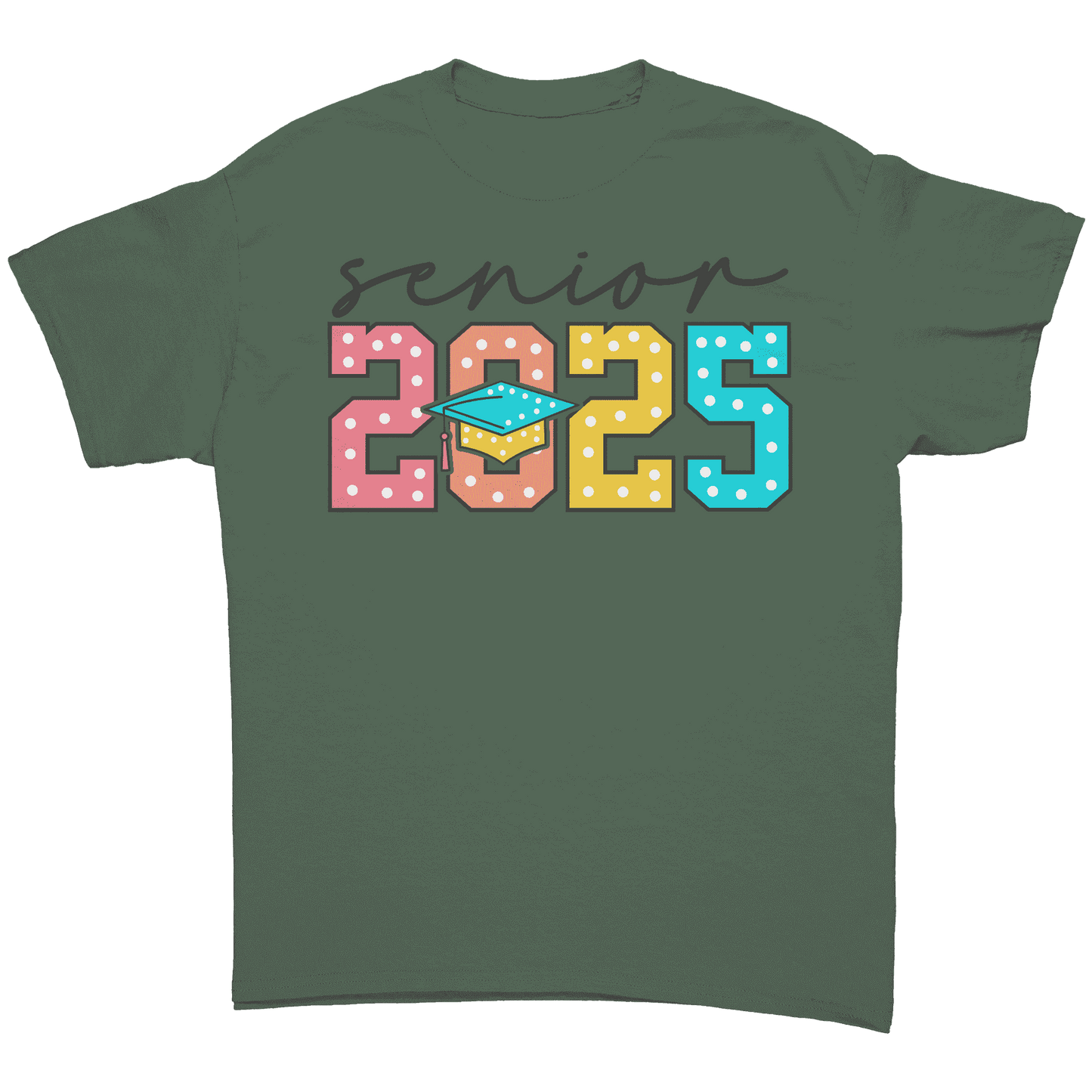 Senior_2025_-_Graduation_-_Shirt_Military_Green_Front_Mockup.png