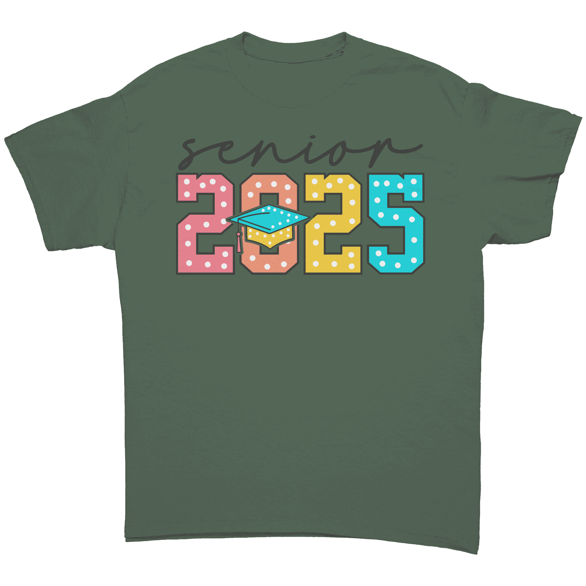 Senior_2025_-_Graduation_-_Shirt_Military_Green_Front_Mockup.png