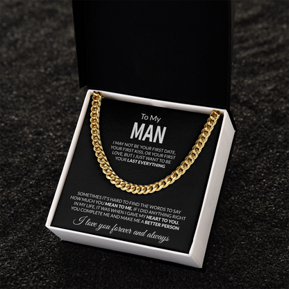 To My Man Love Message Card – Romantic Gift for Husband or Boyfriend | “Last Everything” Keepsake