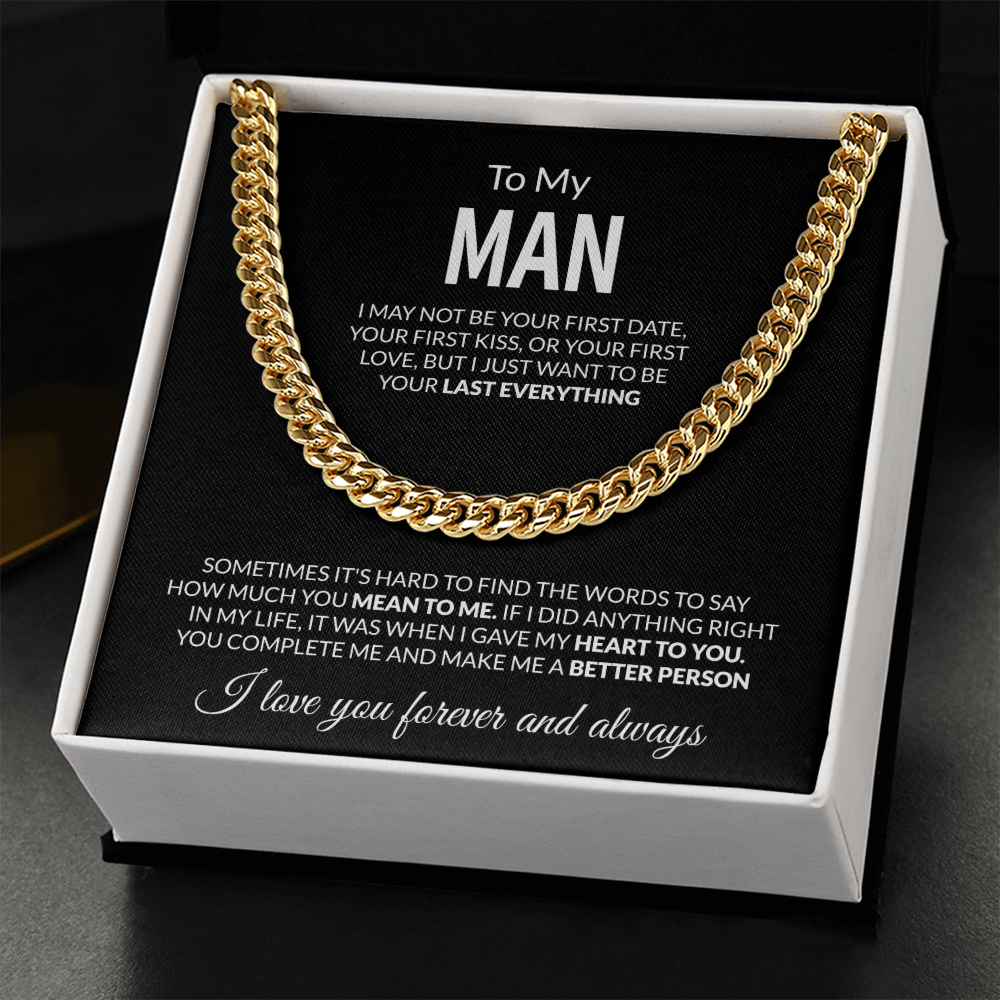 To My Man Love Message Card – Romantic Gift for Husband or Boyfriend | “Last Everything” Keepsake