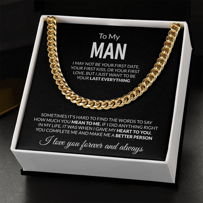 To My Man Love Message Card – Romantic Gift for Husband or Boyfriend | “Last Everything” Keepsake