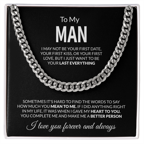 To My Man Love Message Card – Romantic Gift for Husband or Boyfriend | “Last Everything” Keepsake