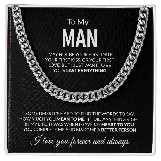 To My Man Love Message Card – Romantic Gift for Husband or Boyfriend | “Last Everything” Keepsake