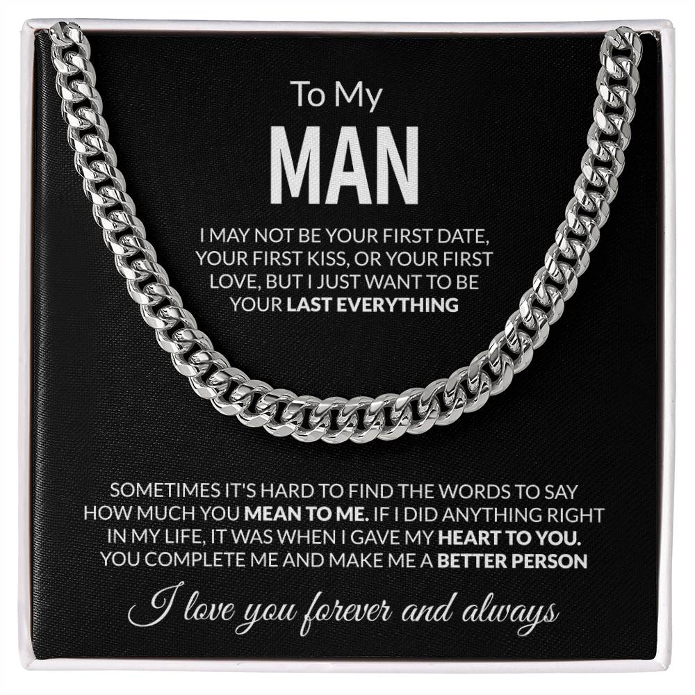 To My Man Love Message Card – Romantic Gift for Husband or Boyfriend | “Last Everything” Keepsake