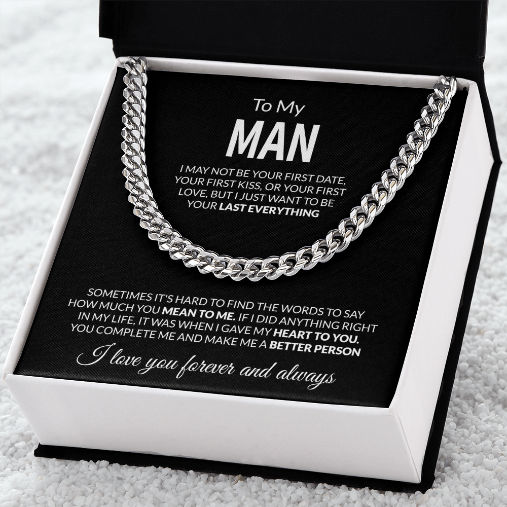 To My Man Love Message Card – Romantic Gift for Husband or Boyfriend | “Last Everything” Keepsake