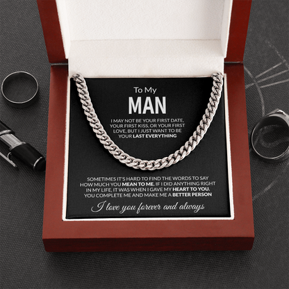To My Man Love Message Card – Romantic Gift for Husband or Boyfriend | “Last Everything” Keepsake