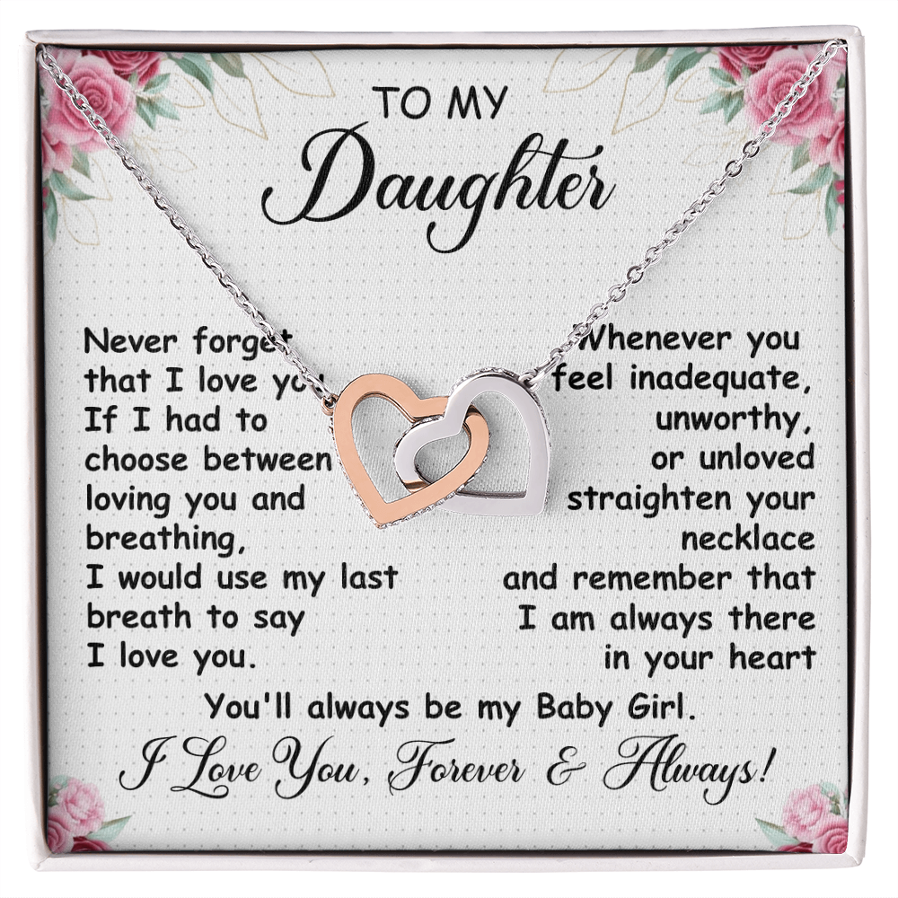 To My Daughter - Linked Hearts Necklace