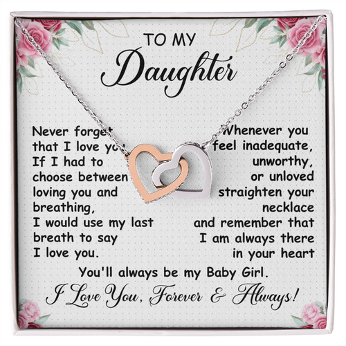 To My Daughter - Linked Hearts Necklace