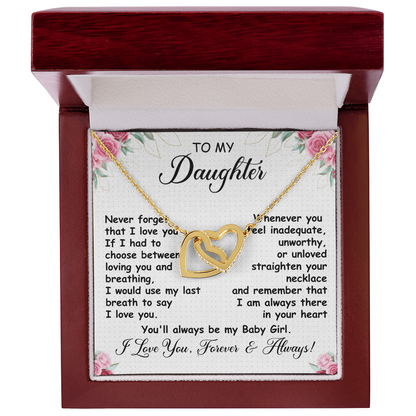 To My Daughter - Linked Hearts Necklace