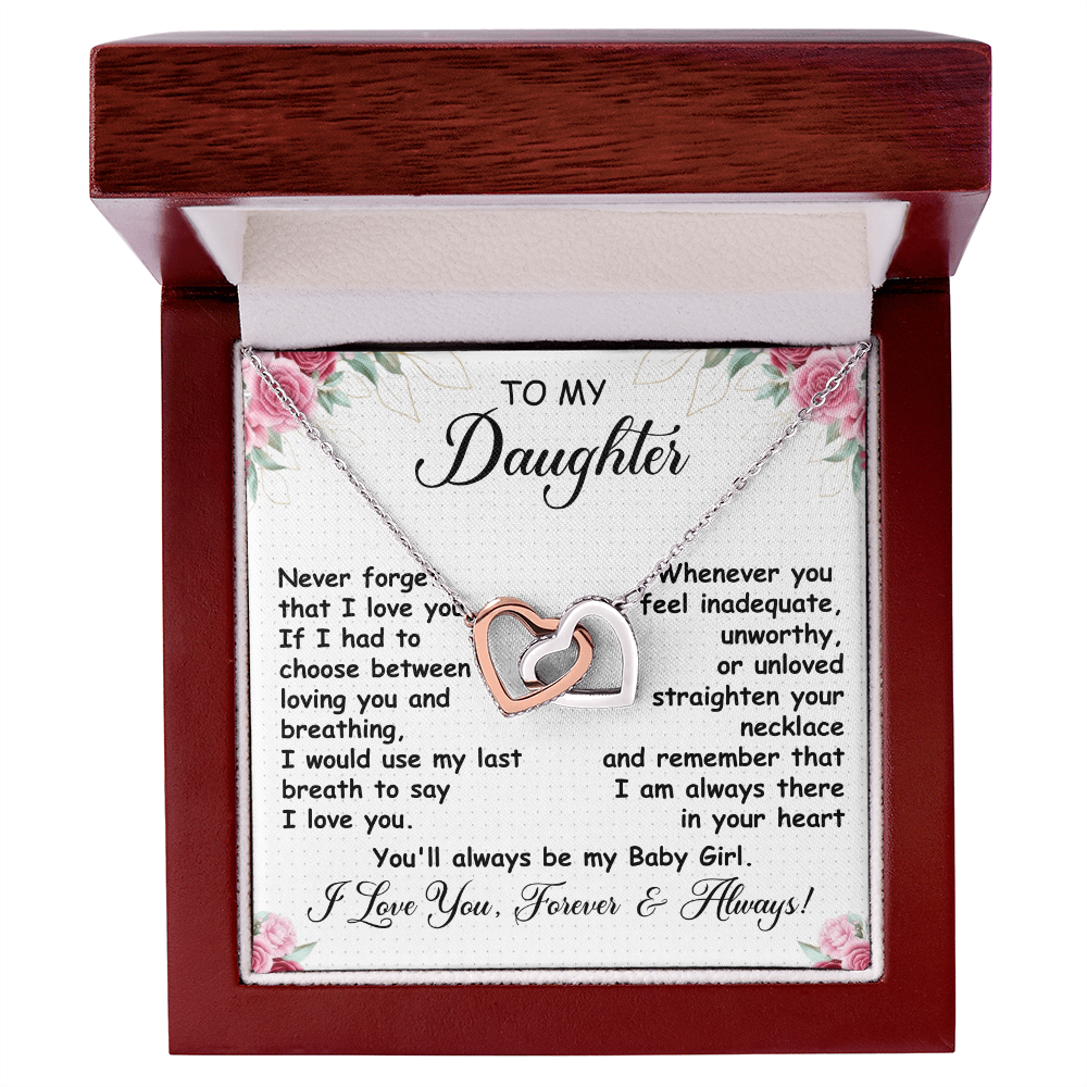 To My Daughter - Linked Hearts Necklace