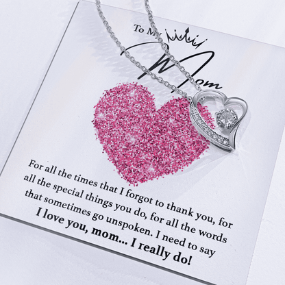 Mothers Day | To my Mom! | Heart Pendant