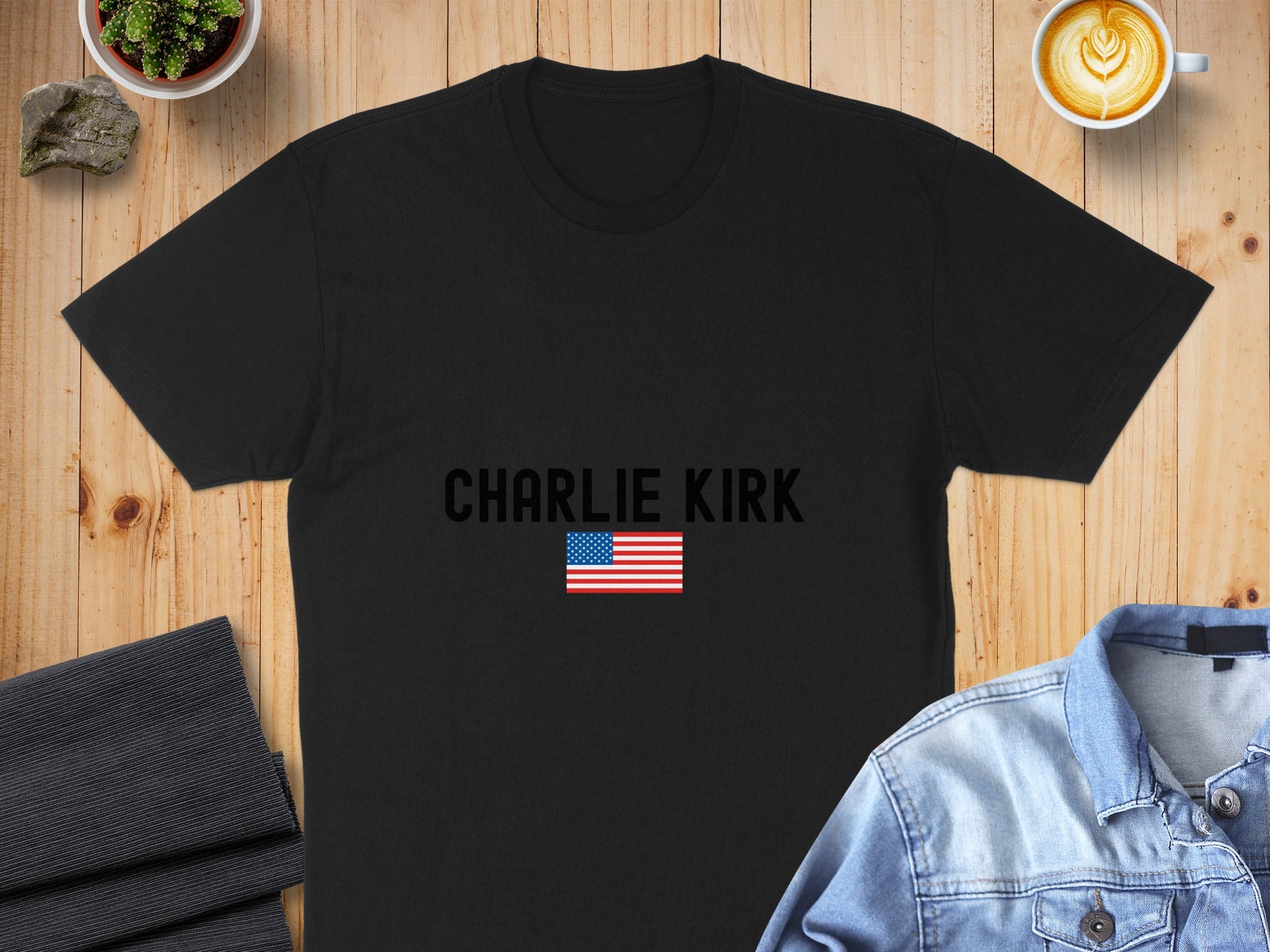 Charlie Kirk Flag Graphic Design T-Shirt product