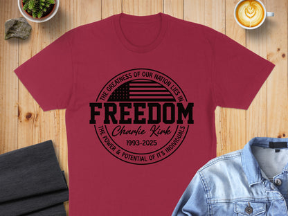 Freedom Charlie Kirk 1993-2025 Graphic T Shirt product type
